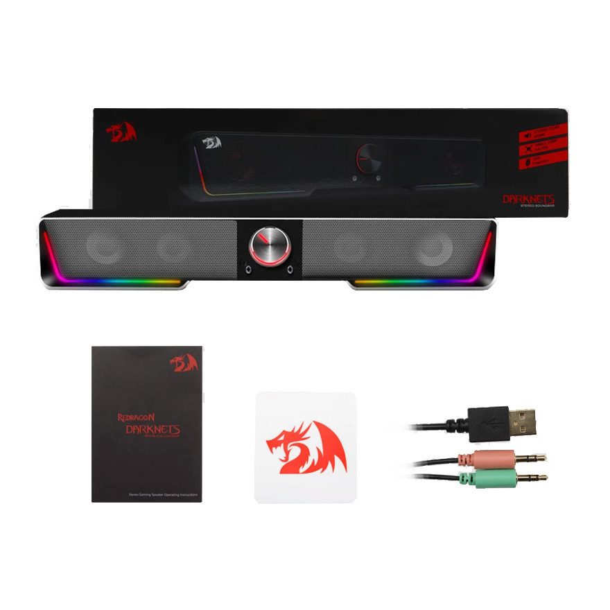 Redragon GS570 Darknets RGB Stereo Gaming Soundbar – Bluetooth & 3.5mm Headphone Mic Jacks