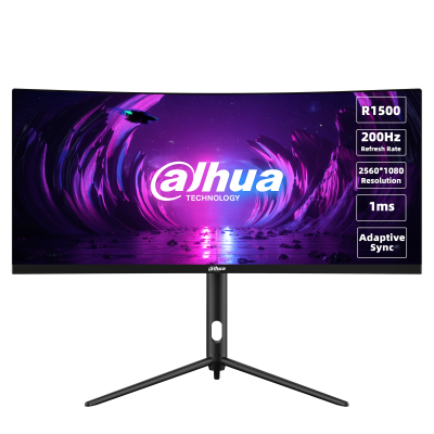 شاشة جيمنج داهوا (Dahua LM30-E330CA) منحنية مقاس 30 بوصة، دقة WFHD، بتردد 200 هيرتز. 
