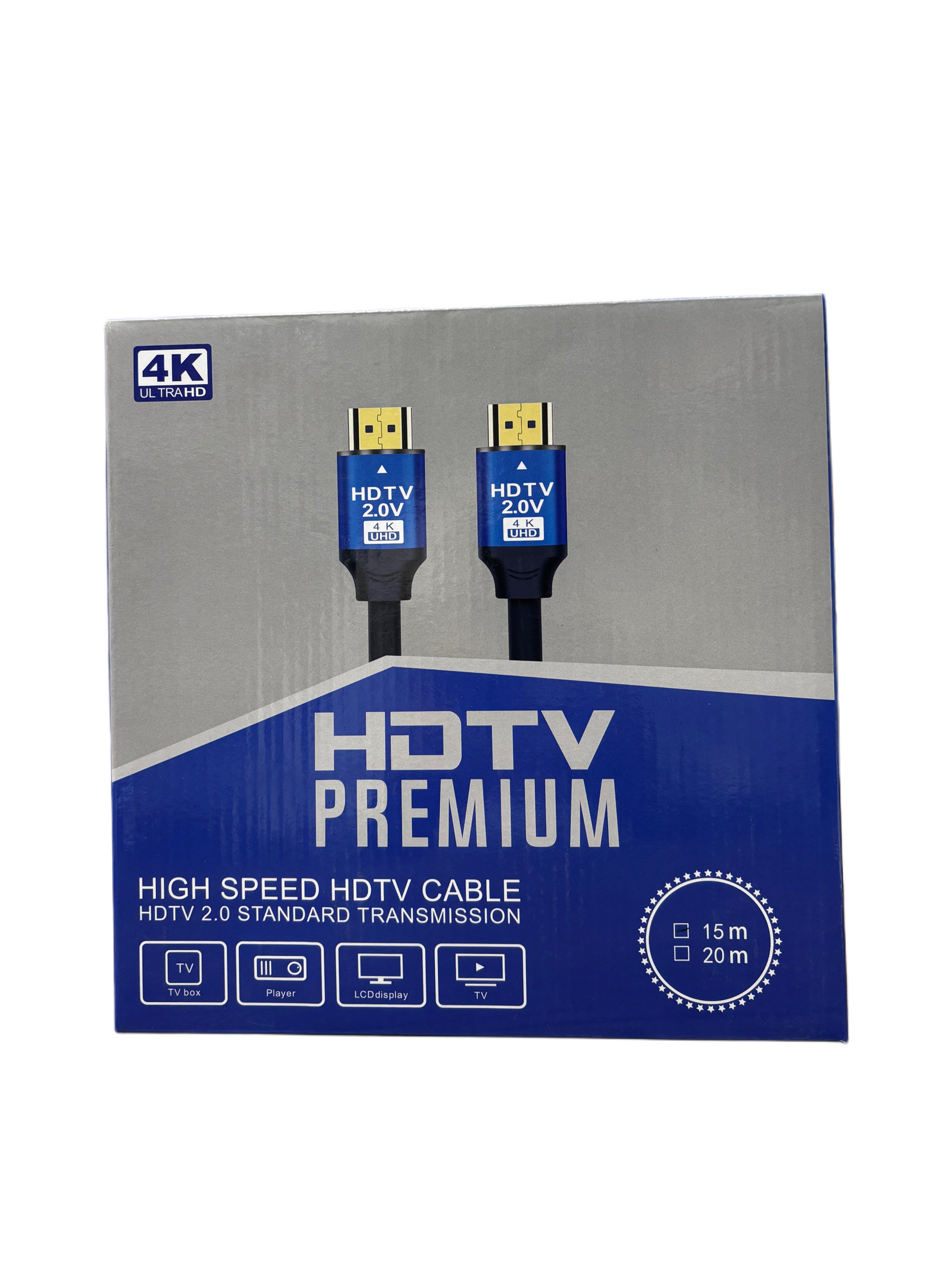 كابل HDTV Premium عالي السرعة، دقة 4K UltraHD إصدار 2.0 - بطول 15 متر