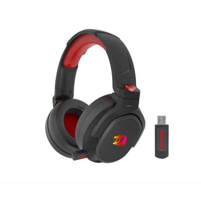 Redragon H838 HADES Wireless Gaming Headset – 2.4G & Bluetooth, Retractable Mic, Type-C Charging, Foldable Design – Black/Red