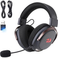 Redragon H858 ARROW PRO CARBON 3-Mode Wireless Gaming Headset – 53mm Drivers, Virtual 7.1, 20H+ Battery, Detachable Noise-Canceling Mic, On-Ear Controls – Carbon Gray