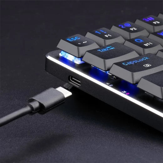 Redragon K615P-KBS ELISE PRO RGB Wireless Tri-Mode Mechanical Gaming Keyboard – 60% Layout, Low Profile Blue Switch, Bluetooth + 2.4G + Type-C – Black