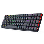 Redragon K626P ASHE RGB Low Profile Wired Mechanical Gaming Keyboard – 78 Keys 75% Layout, Dust-Proof Blue Switch, Detachable USB-C – Black