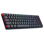 Redragon K626P ASHE RGB Low Profile Wired Mechanical Gaming Keyboard – 78 Keys 75% Layout, Dust-Proof Blue Switch, Detachable USB-C – Black