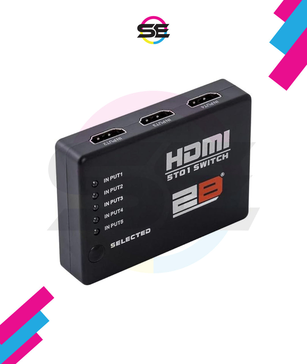 2B (CV868) HDMI Switch 5 to 1 With Remote Control - Black
