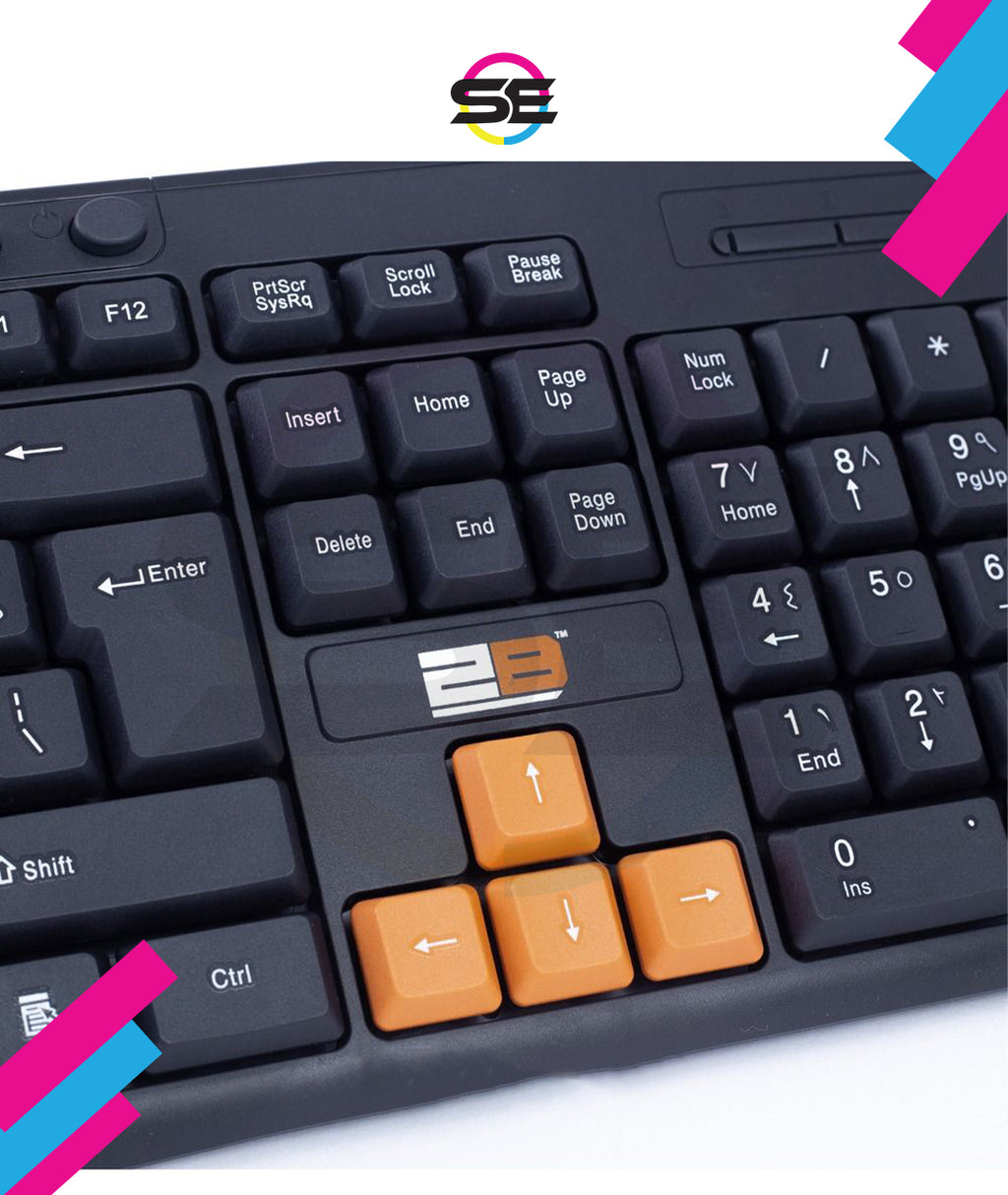 2B (KB445) Multimedia USB Keyboard With Colored Buttons for Playing