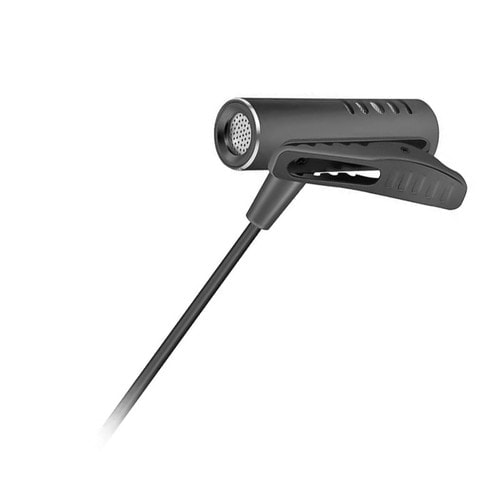 Redragon GM89 Clip-on Lavalier Microphone – Omnidirectional Condenser, 3.5mm, Y-Converter, Metal Clip, 1.8m Cable, Free Pouch – Black