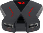 Redragon GA-200 Keyboard & Mouse to Console Converter – Plug & Play, No Lag – PS4, PS5, Xbox One X/S, Nintendo Switch – Black/Red
