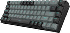 Redragon K662L-G1RS Wireless Portable 65% Mechanical Gaming Keyboard – 68 Keys, Red Switch, Double-Shot Keycaps, 2.4G + Bluetooth, 2×AAA Battery – Black/Gray