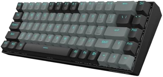 Redragon K662L-G1RS Wireless Portable 65% Mechanical Gaming Keyboard – 68 Keys, Red Switch, Double-Shot Keycaps, 2.4G + Bluetooth, 2×AAA Battery – Black/Gray