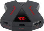 Redragon GA-200 Keyboard & Mouse to Console Converter – Plug & Play, No Lag – PS4, PS5, Xbox One X/S, Nintendo Switch – Black/Red