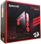 Redragon GC-801 IRONHIDE Full-Tower RGB Gaming PC Case – 4-Side Tempered Glass, 12 Fan Support, 6x GC-F008 RGB Turbo Fans Included, 360mm Radiator, CNC Aluminum Screws – Black