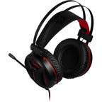 Redragon H210 MINOS Virtual 7.1 Surround USB Gaming Headset – 50mm Drivers, 32Ω, Omnidirectional Mic, Passive Noise-Cancelling, LED Light – Black/Red