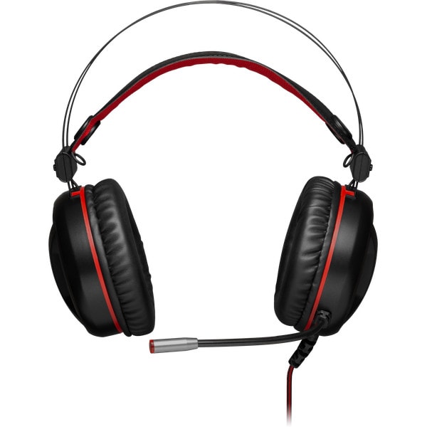 Redragon H210 MINOS Virtual 7.1 Surround USB Gaming Headset – 50mm Drivers, 32Ω, Omnidirectional Mic, Passive Noise-Cancelling, LED Light – Black/Red
