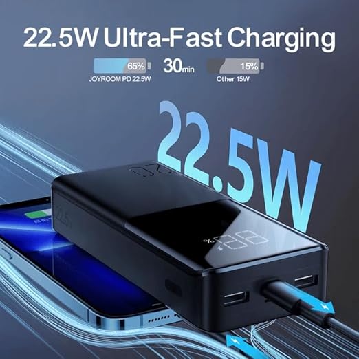 جوي روم باور بانك JR-QP192 20000mAh 22.5W  مع شاشة  LCD - اسود