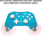 Redragon G815 Pluto Wireless Bluetooth Gaming Controller – Dual Vibration, NFC, Turbo, 3D Joystick – Switch, PS3/4/5, Xbox One X, PC & Android – Blue/White & Pink/Gray