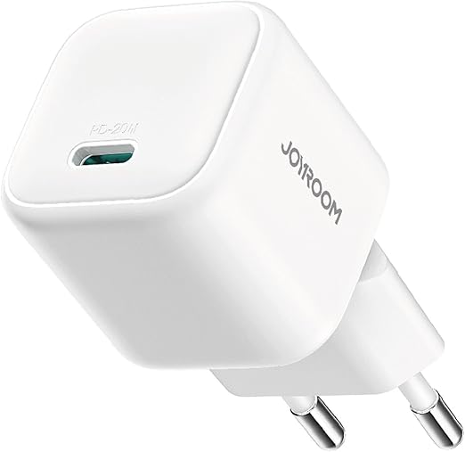 Joyroom JR-TCG08 20W PD GaN Fast Charger – Mini EU Plug Adapter – White