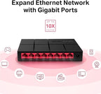 ميركوسيس سويتش MS108GP مكتبي 8 منافذ جيجابت مع 7 منافذ PoE
