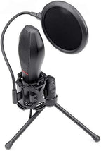 Redragon GM200 Gaming Stream Desktop Condenser Microphone – Omni-9765 Capsule, 50Hz-16kHz, Shock Mount, Pop Filter, Tripod Stand, USB – Black