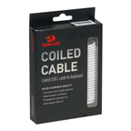 Redragon A115 Coiled USB-C Keyboard Cable – Double-Sleeved, Professional Reversed Coil, Aviator Connector, Gold-Plated USB-A – Space Gray / White
