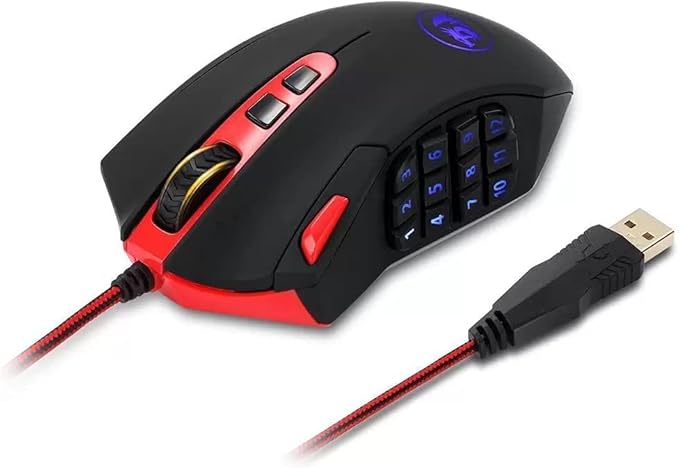 Redragon M901 Perdition 24000 DPI MMO Wired RGB Gaming Mouse