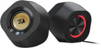 Redragon GS590 Wireless RGB Desktop Speakers – 2.0 Channel Stereo, 3Wx2, 2.25" Drivers, BT5.0/AUX/USB, In-Line Control Box, Dynamic Ambient RGB Backlight – Black