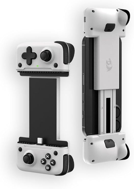 Redragon G817 Hoarah Mobile Gaming Controller – Telescopic Grip, 4 Modes (HD/XBOX/Virtual Touch/PS), USB-C & Lightning – Android & iOS – White
