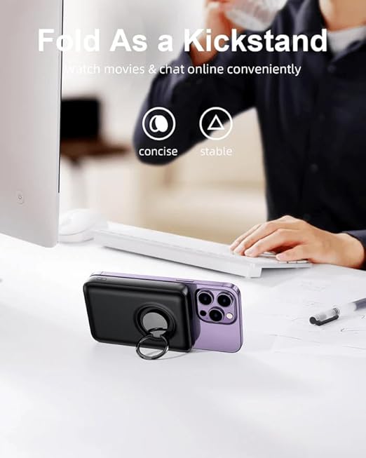Joyroom W050 20W Magnetic Wireless Power Bank 10000mAh with Ring Holder