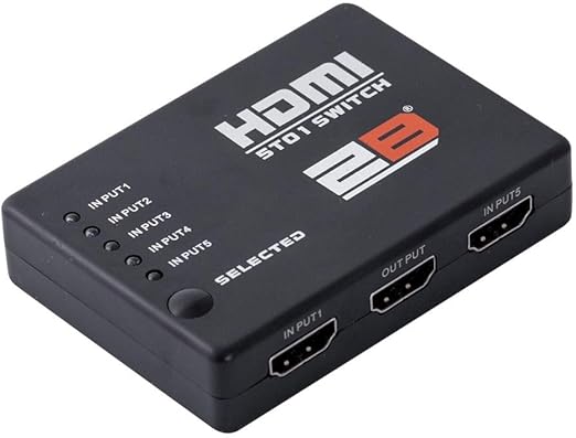 توبى سويتش HDMI من 5 منافذ الي منفذ مع ريموت - أسود
