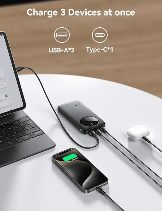 باور بانك جيروم JR-PBF12 2.4 أمبير 10000 مللي أمبير  LED