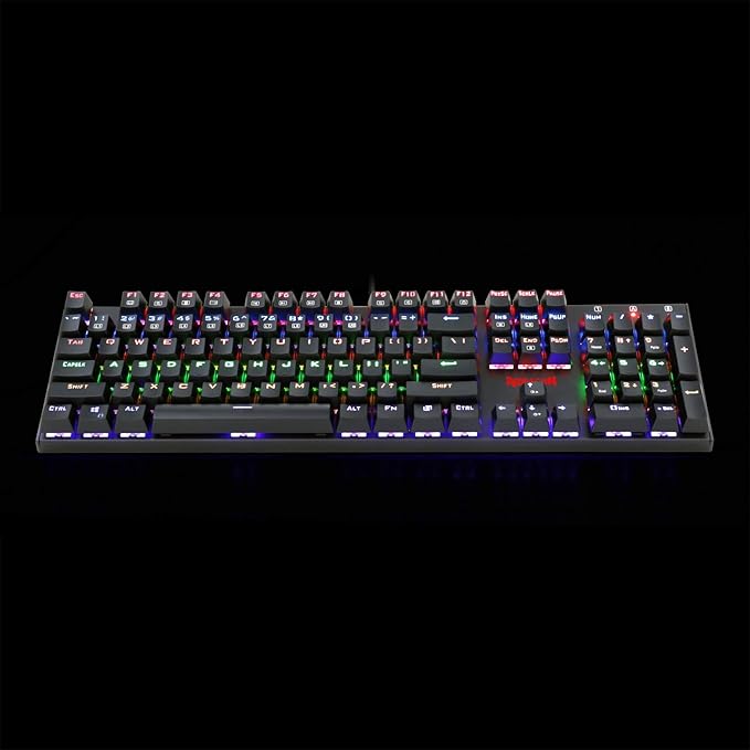 Redragon K565R RUDRA RGB Wired Mechanical Gaming Keyboard – 104 Keys Full Size, Rainbow LED – Black