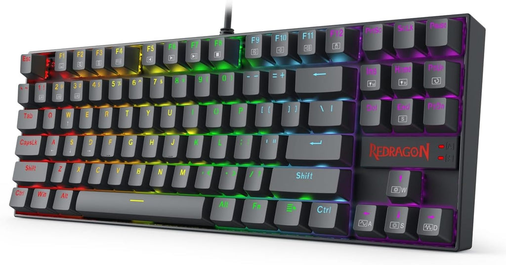 Redragon K552 KUMARA RGB Wired Mechanical Gaming Keyboard – 87 Keys TKL, ABS Metal Design – Black