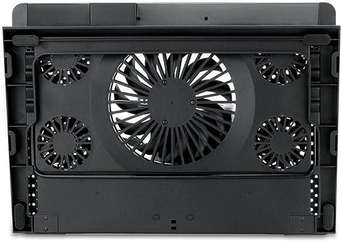 Redragon GCP500 IVY RGB Laptop Cooler – 12–15" (Up to 17.3"), 1 Large + 4 Small Fans, Fan Speed Control, RGB Strip, 2x USB, 2 Phone Holders, 5 Tilt Angles – Black