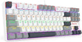 Redragon K552-WGL KUMARA RGB Wired Mechanical Gaming Keyboard – 87 Keys TKL, Hot-Swappable Red Switch, Rainbow LED – White/Gray/Black