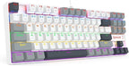 Redragon K552-WGL KUMARA RGB Wired Mechanical Gaming Keyboard – 87 Keys TKL, Hot-Swappable Red Switch, Rainbow LED – White/Gray/Black