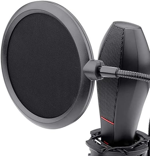 Redragon GM200 Gaming Stream Desktop Condenser Microphone – Omni-9765 Capsule, 50Hz-16kHz, Shock Mount, Pop Filter, Tripod Stand, USB – Black