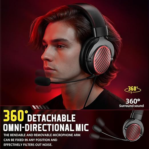 Redragon H540 PRO 4-in-1 Wireless Gaming Headset – Virtual 7.1 Surround, 53mm Drivers, Memory Foam, 360° Detachable Mic, Aluminum Bracket – Black