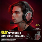 Redragon H540 PRO 4-in-1 Wireless Gaming Headset – Virtual 7.1 Surround, 53mm Drivers, Memory Foam, 360° Detachable Mic, Aluminum Bracket – Black