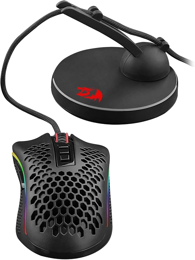 Redragon MA301 HODER Gaming Mouse Cable Management Bungee – 360° Ball-Joint Arm, Spring Clip, Heavy Non-Slip Base – Black