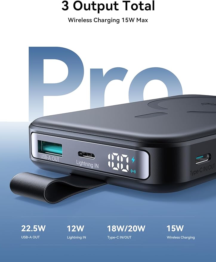 Joyroom JR-PBM11 10000mAh Qi2 Magnetic Wireless Power Bank – Black