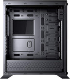 Redragon GC-801 IRONHIDE Full-Tower RGB Gaming PC Case – 4-Side Tempered Glass, 12 Fan Support, 6x GC-F008 RGB Turbo Fans Included, 360mm Radiator, CNC Aluminum Screws – Black