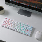 Redragon K539 Anubis 80% RGB 3-Mode Wireless Mechanical Gaming Keyboard – Low Profile TKL, Brown Switch – White