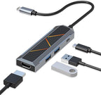 Redragon UCA-4 4-in-1 USB-C Hub – 4K@60Hz HDMI, 2x USB-A 5Gbps, 100W PD Pass-Through – MacBook, iPad, Windows, Android – Space Gray