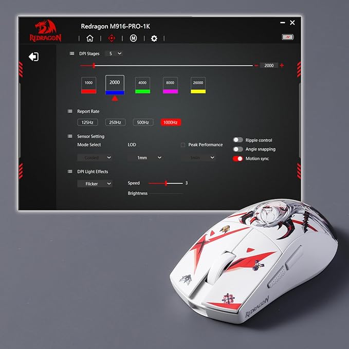 Redragon M916AK-PRO 3-Mode Wireless Gaming Mouse 26000 DPI – Anime Edition