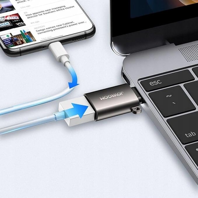 Joyroom S-H151 OTG محول USB 3.2 الجيل الأول (ذكر) إلى USB-C (أنثى) – أسود