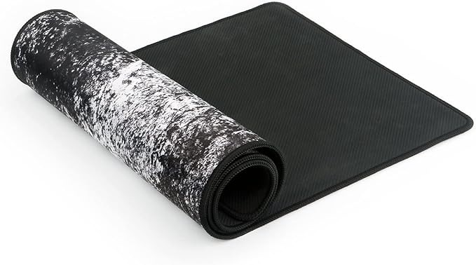 Redragon P018 TAURUS XXXL Extended Gaming Desk Mat – Abstract Marble Splatter Design, Black Anti-Fray Stitched Edges, Non-Slip Rubber Base, Rollable – Black/White