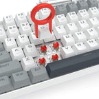 Redragon K552-WGL KUMARA RGB Wired Mechanical Gaming Keyboard – 87 Keys TKL, Hot-Swappable Red Switch, Rainbow LED – White/Gray/Black