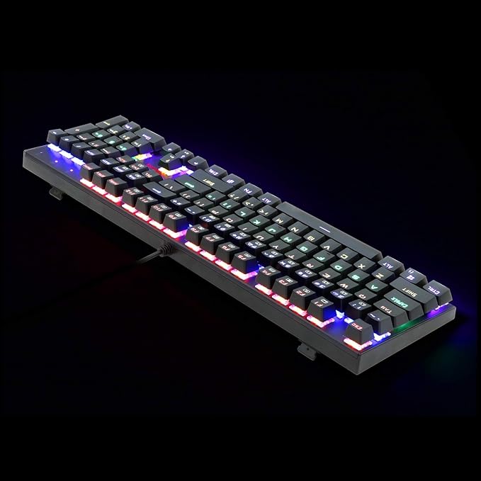 Redragon K565R RUDRA RGB Wired Mechanical Gaming Keyboard – 104 Keys Full Size, Rainbow LED – Black