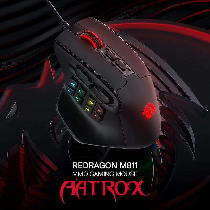 Redragon M811 Aatrox MMO Wired RGB Gaming Mouse