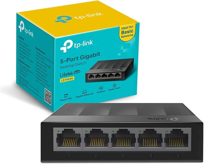 تى بى لينك سويتش 5 منافذ  LS1005G 10/100/1000Mbps - اسود
